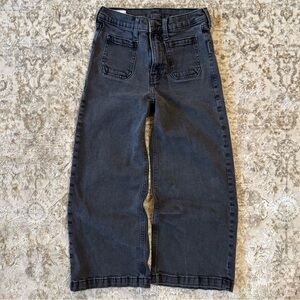 Women’s GAP Faded Black High Rise Stride Ankle Front Pocket Denim Jeans Size 0P